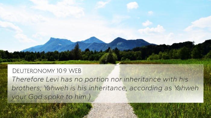 Deuteronomy 10:9 WEB Bible Verse Image