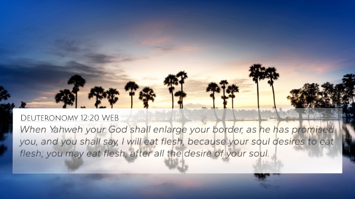 Deuteronomy 12:20 WEB 4K Wallpaper - When Yahweh your God shall enlarge your border, - 4K Wallpaper Bible Verse