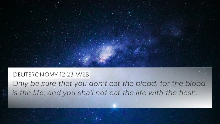 Deuteronomy 12:23 WEB 4K Wallpaper - Only be sure that you don't eat the blood: for - 4K Wallpaper Bible Verse