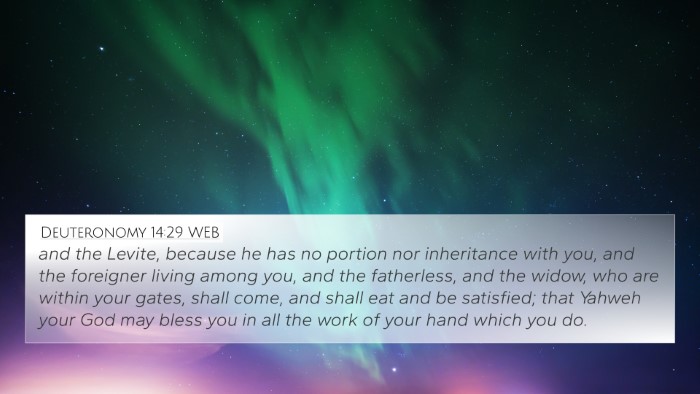Deuteronomy 14:29 WEB Bible Verse Image