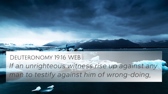 Deuteronomy 19:16 WEB Bible Verse Image