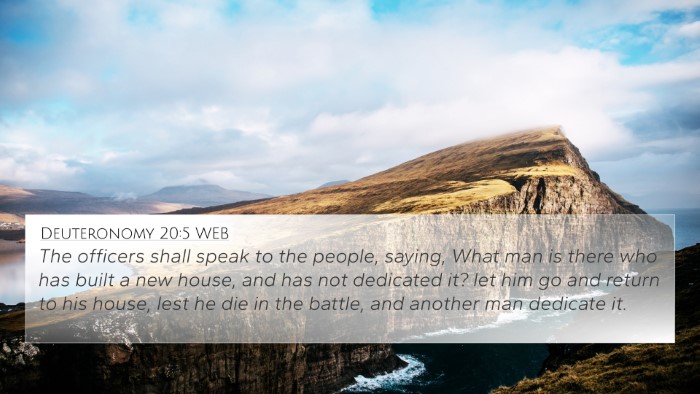 Deuteronomy 20:5 WEB Bible Verse Image