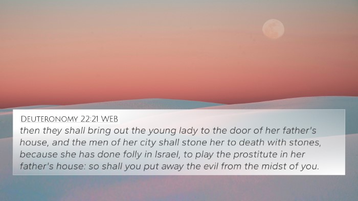 Deuteronomy 22:21 WEB Bible Verse Image