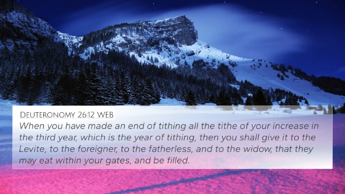 Deuteronomy 26:12 WEB Bible Verse Image