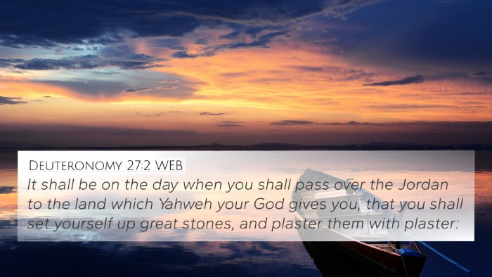 Deuteronomy 27:2 WEB Bible Verse Image