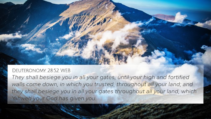 Deuteronomy 28:52 WEB Bible Verse Image
