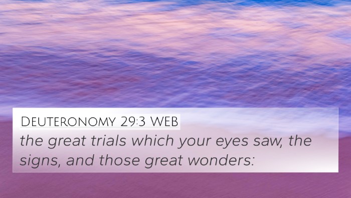 Deuteronomy 29:3 WEB 4K Wallpaper - the great trials which your eyes saw, the signs, - 4K Wallpaper Bible Verse
