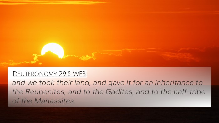 Deuteronomy 29:8 WEB Bible Verse Image