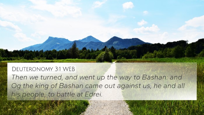 Deuteronomy 3:1 WEB Bible Verse Image