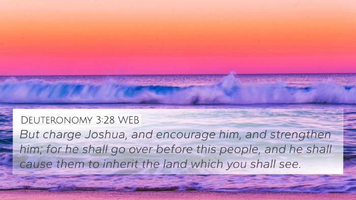 Deuteronomy 3:28 WEB Bible Verse Image