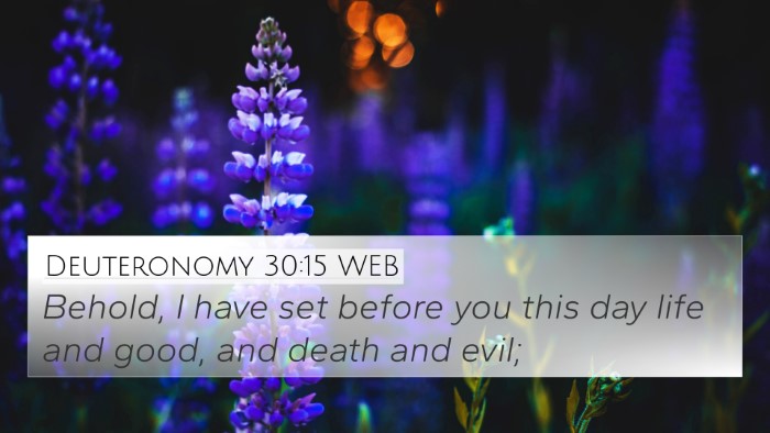 Deuteronomy 30:15 WEB Bible Verse Image