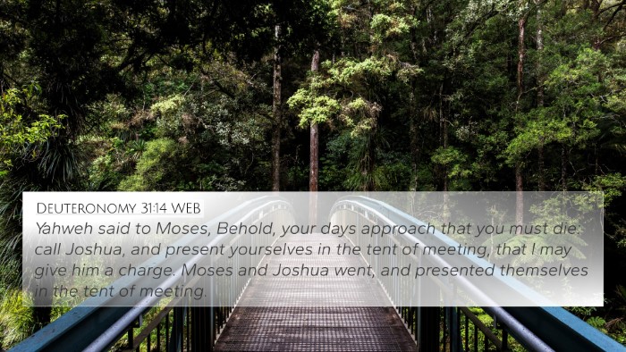 Deuteronomy 31:14 WEB Bible Verse Image