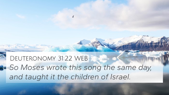 Deuteronomy 31:22 WEB Bible Verse Image