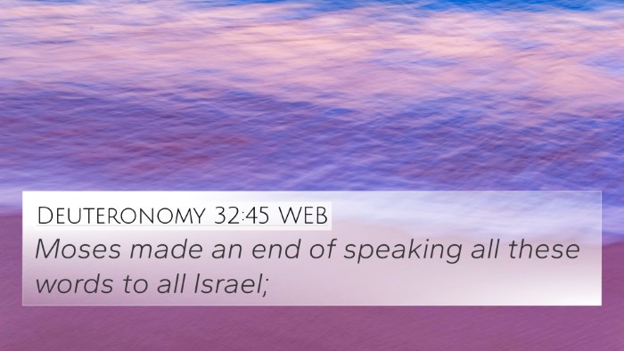 Deuteronomy 32:45 WEB 4K Wallpaper - Moses made an end of speaking all these words to - 4K Wallpaper Bible Verse