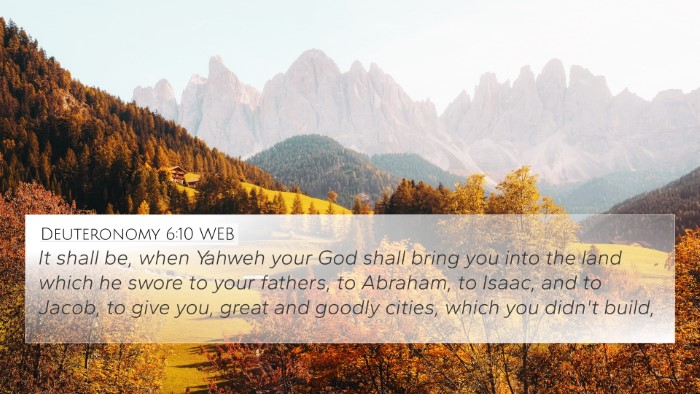 Deuteronomy 6:10 WEB Bible Verse Image
