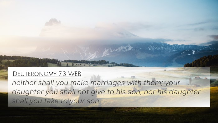 Deuteronomy 7:3 WEB Bible Verse Image