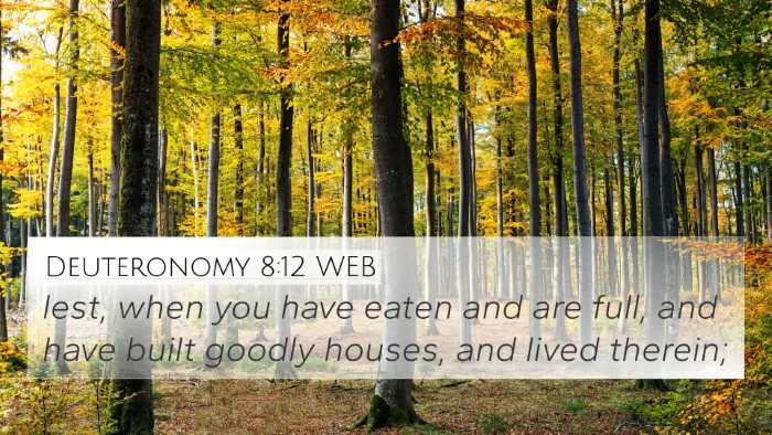 Deuteronomy 8:12 WEB Bible Verse Image