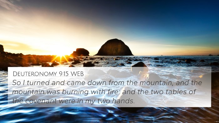 Deuteronomy 9:15 WEB Bible Verse Image