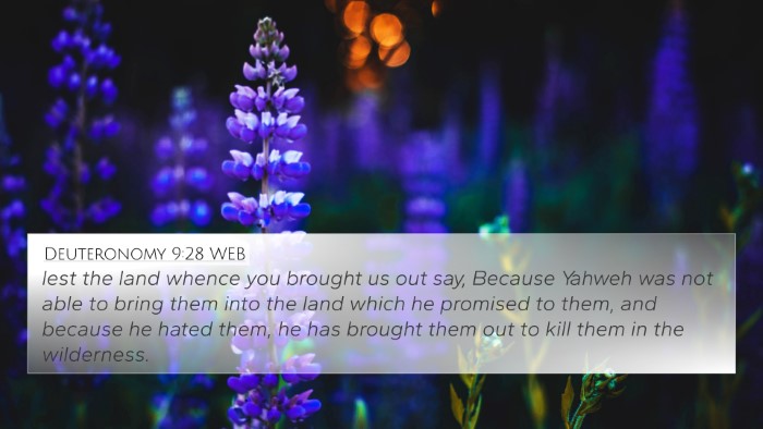 Deuteronomy 9:28 WEB Bible Verse Image
