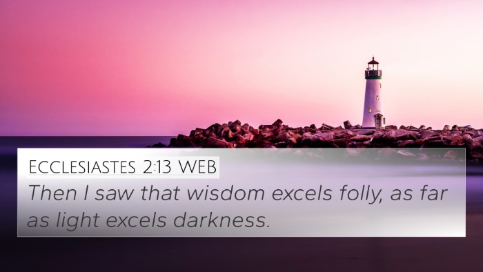 Ecclesiastes 2:13 WEB Bible Verse Image