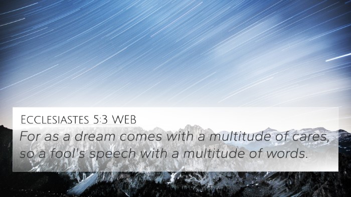 Ecclesiastes 5:3 WEB Bible Verse Image