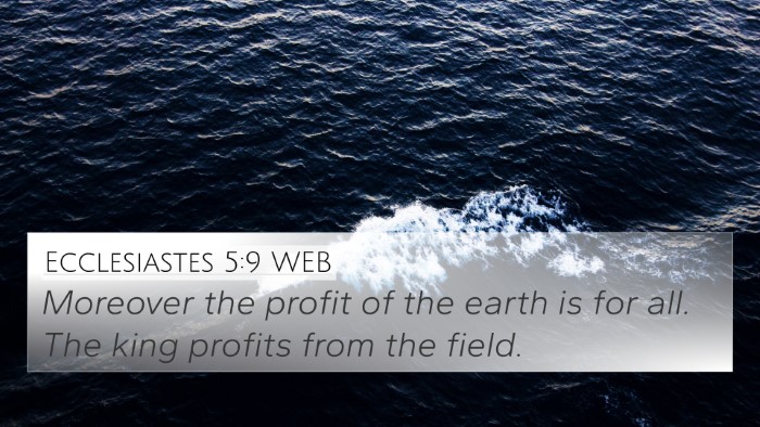 Ecclesiastes 5:9 WEB 4K Wallpaper - Moreover the profit of the earth is for all. The - 4K Wallpaper Bible Verse