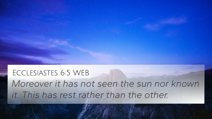 Ecclesiastes 6:5 WEB Bible Verse Image