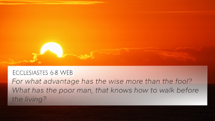 Ecclesiastes 6:8 WEB Bible Verse Image