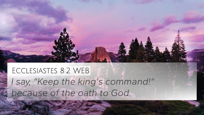 Ecclesiastes 8:2 WEB Bible Verse Image