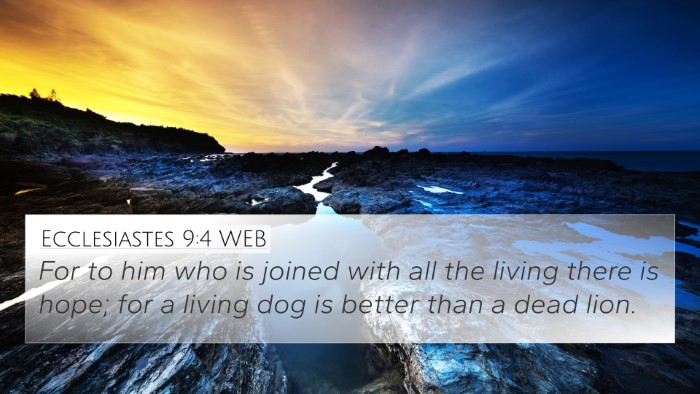 Ecclesiastes 9:4 WEB 4K Wallpaper - For to him who is joined with all the living - 4K Wallpaper Bible Verse
