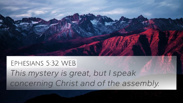 Ephesians 5:32 WEB Bible Verse Image