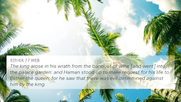 Esther 7:7 WEB Bible Verse Image