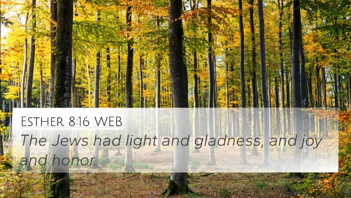 Esther 8:16 WEB Bible Verse Image
