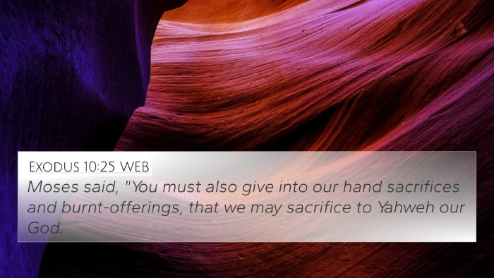 Exodus 10:25 WEB Bible Verse Image