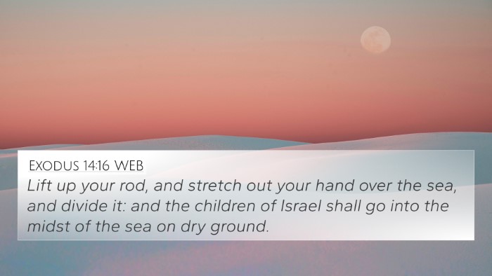 Exodus 14:16 WEB 4K Wallpaper - Lift up your rod, and stretch out your hand over - 4K Wallpaper Bible Verse