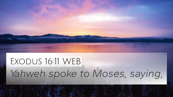 Exodus 16:11 WEB 4K Wallpaper - Yahweh spoke to Moses, - 4K Wallpaper Bible Verse