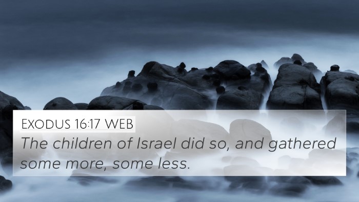 Exodus 16:17 WEB 4K Wallpaper - The children of Israel did so, and gathered some - 4K Wallpaper Bible Verse