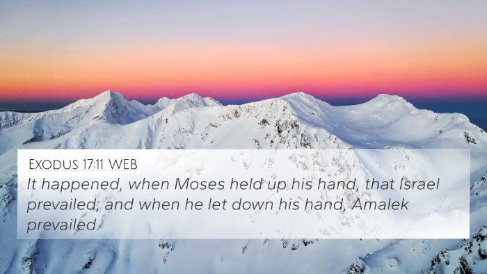 Exodus 17:11 WEB Bible Verse Image