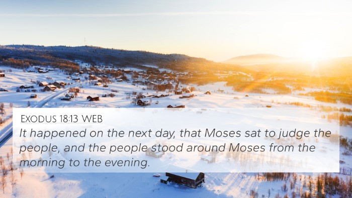 Exodus 18:13 WEB Bible Verse Image