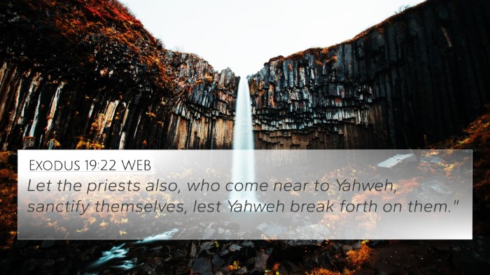 Exodus 19:22 WEB 4K Wallpaper - Let the priests also, who come near to Yahweh, - 4K Wallpaper Bible Verse