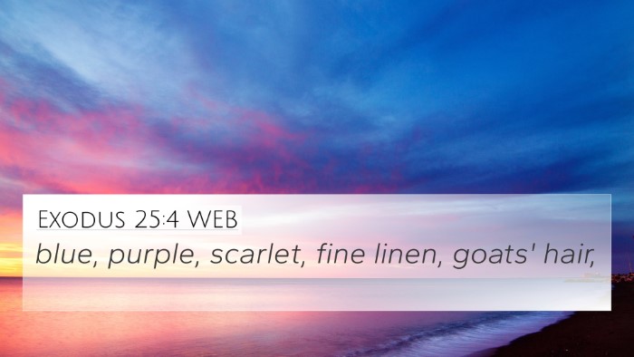 Exodus 25:4 WEB Bible Verse Image