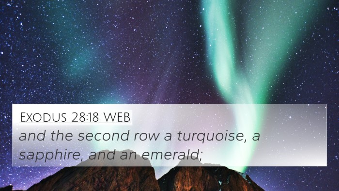 Exodus 28:18 WEB Bible Verse Image