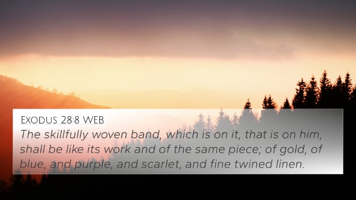 Exodus 28:8 WEB 4K Wallpaper - The skillfully woven band, which is on it, that - 4K Wallpaper Bible Verse