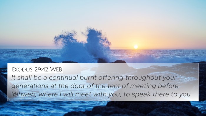 Exodus 29:42 WEB Bible Verse Image