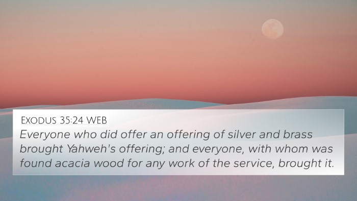 Exodus 35:24 WEB 4K Wallpaper - Everyone who did offer an offering of silver and - 4K Wallpaper Bible Verse