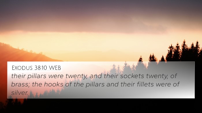 Exodus 38:10 WEB 4K Wallpaper - their pillars were twenty, and their sockets - 4K Wallpaper Bible Verse