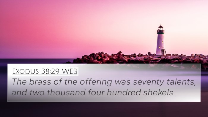 Exodus 38:29 WEB 4K Wallpaper - The brass of the offering was seventy talents, - 4K Wallpaper Bible Verse