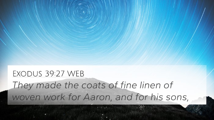 Exodus 39:27 WEB Bible Verse Image
