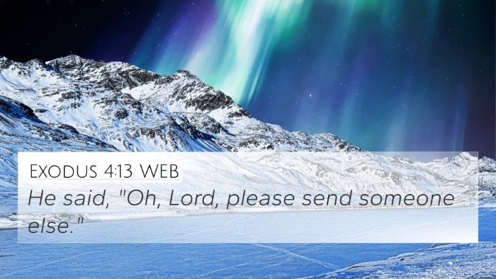 Exodus 4:13 WEB Bible Verse Image