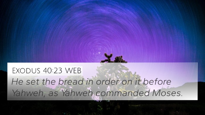 Exodus 40:23 WEB Bible Verse Image